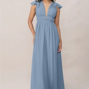 Elegant Blue Maxi Dress